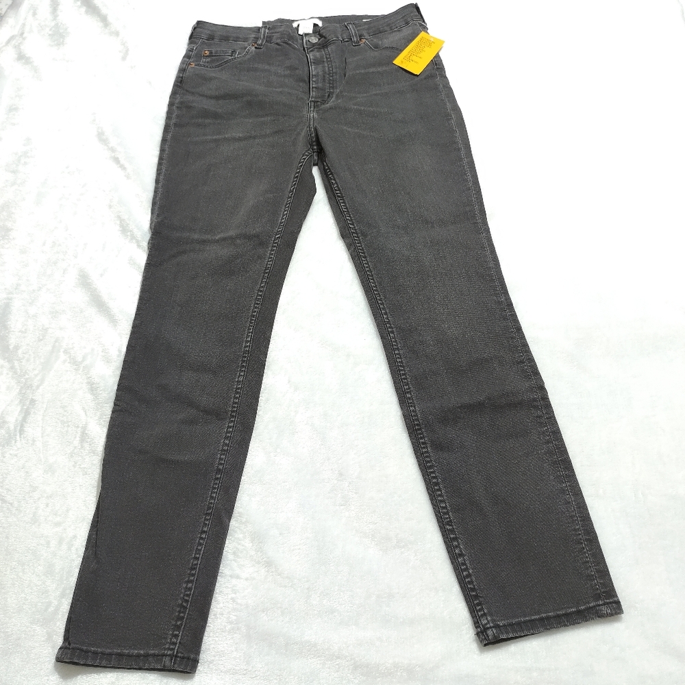 H&M Skinny High Waist 14 Jeans Charcoal Full Length
